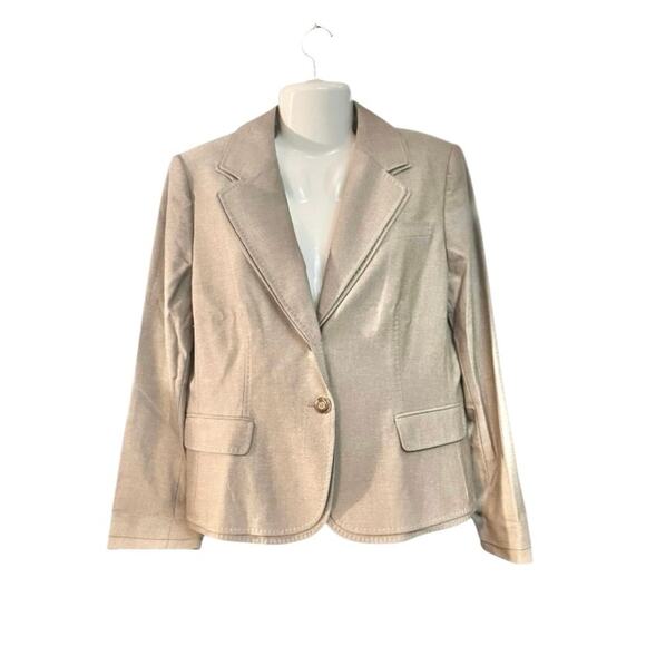ANTONIO MELANI Jackets & Blazers - Antonio Melani Women's Tan 2-Button Front Long Sleeve Career Chic Blazer SZ 14